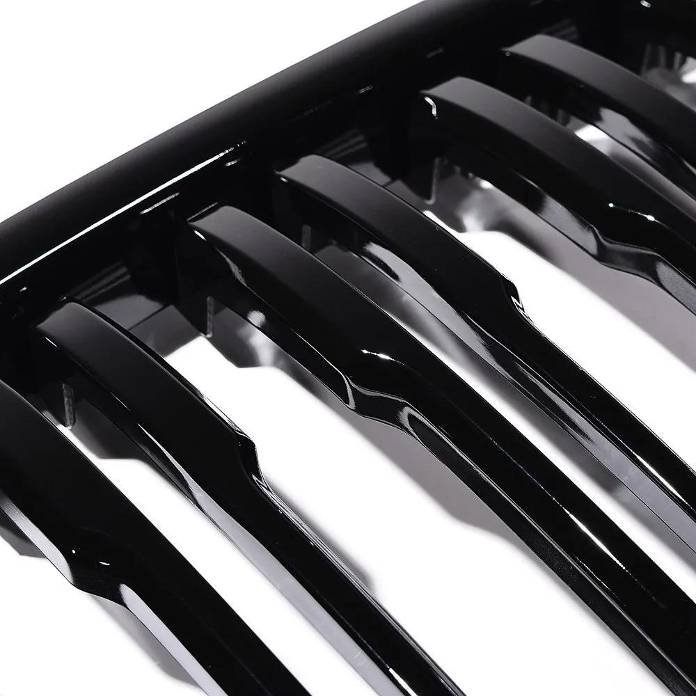 2 шт. автомобильная решетка с двойной линией переднего бампера решетка радиатора совместима с E84 X1 18i 20i 25i 28i 2009-2015 автомобильные аксессуары