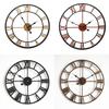 Roman Wall Clock Vintage Metal Decor With Quartz Movement For Living Room And Bedroom