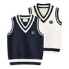 Children's Clothing Contrast Color Sweater Vest Boys and Girls Primary School Uniform Class Uniform Knitted Sweater Vest