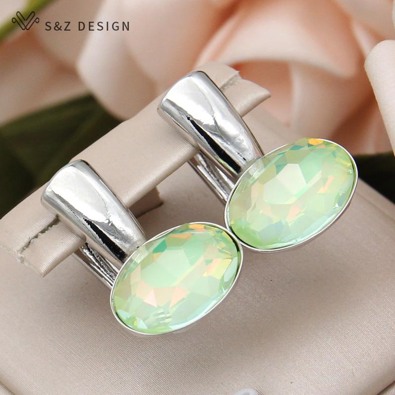 Модные серьги-капли в форме яйца с овальными кристаллами для женщин, свадебные украшения, цвет розового золота, гладкие металлические серьги