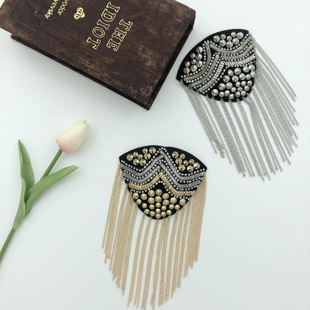 Rhinestone Shoulder Board Brooch Theatre Armband Jewelry Fringe Shoulder Mark Cosplay