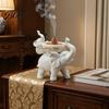 Unique Housewarming Gift for Friends Elephant Incense Burner, Resin Backflow Holder, Waterfall Christmas Holiday Decorative Sculpture Burner