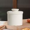French Butter Crock Ceramic Jar with Sealed Lid Solid Color Design Durable Butter Keeper for Kitchen Multifunctional Storage Jar for Jam Nuts