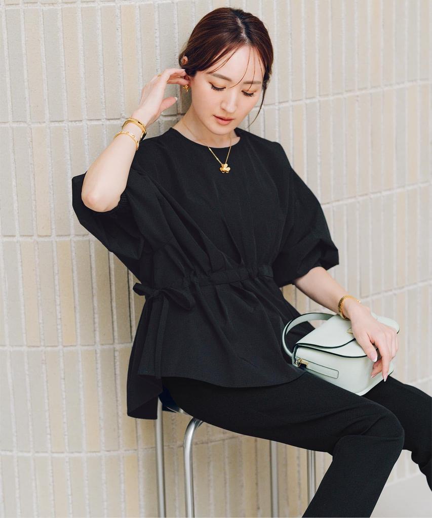 Yours Crew Neck Drawstring Blouse BFXU1798 Medium White Waist-Marked Women's