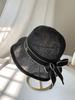 Sun hat elegant bow fungus edge sweet bucket hat breathable cotton and linen sun hat big brim sun hat tide