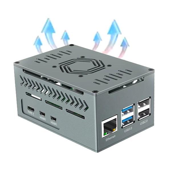 Корпус из алюминиевого сплава для Raspberry Pi 5 с чистой медью, Цветной: Как показано, Материал: Алюминиевый сплав.