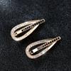Creative White Crystal Black Zircon Earrings for Women Luxury Gold Color Clip On Earrings Wedding Party Jewelry