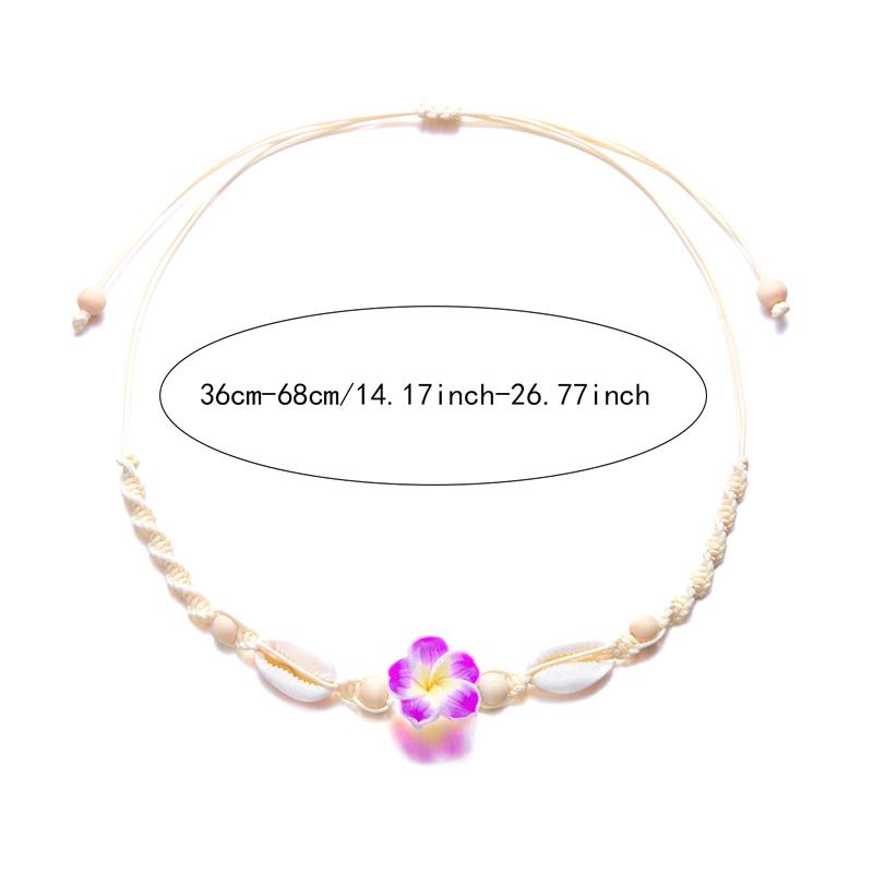 Bohemia Style Flower Shell Braided Necklaces For Women Cute Flower Choker Summer Beach Necklace Jewelry Accessories Gifts