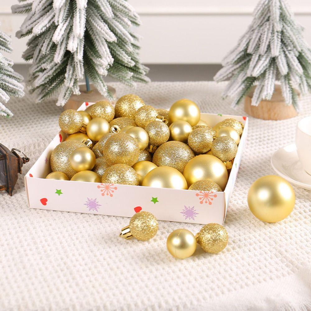 44pcs Shatterproof Christmas Ball Set 3/4/5CM Hanging Ornament New Year