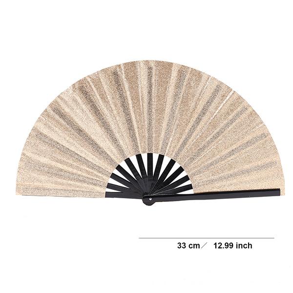 Multi-Color Glitter Kung Fu Fan 33CM Carnival Fan Dance Fan with Bamboo Frame Large Fan