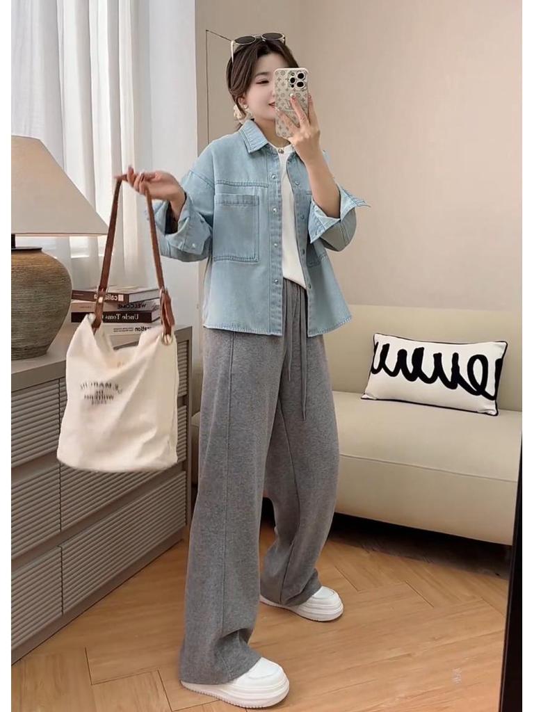 2025 New Hong Kong-Style Women's Denim Shirt Jacket: Casual Spring Loose Fit