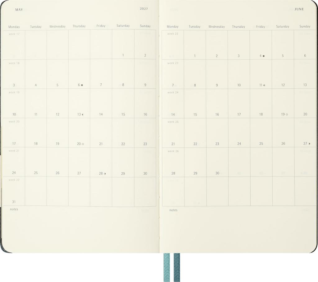 Moleskine Lord of the Rings Gandalf 2027 Weekly January 12 Large Size x Blue DHLR12WN3Y27 Planner, Start, Months, (13cm 21cm), Hardcover,