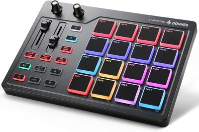 MIDI-контроллер Donner 16-пэдовый, USB Type-C, Музыкальное производство, С подсветкой, Инструкция на японском языке, STARRYPAD