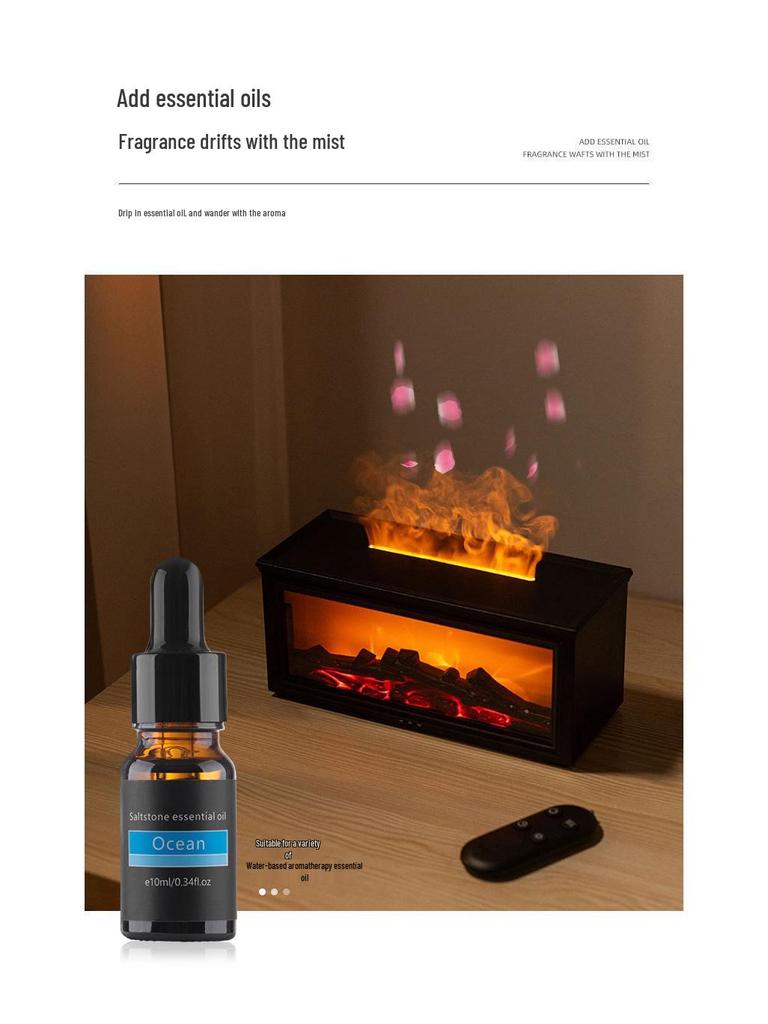 Seven-Color LED Flame Aroma Diffuser Humidifier for Home and Office