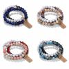 Set of 3 Bracelets 8mm Natural Stone White Howlite Purple Agate Lilac