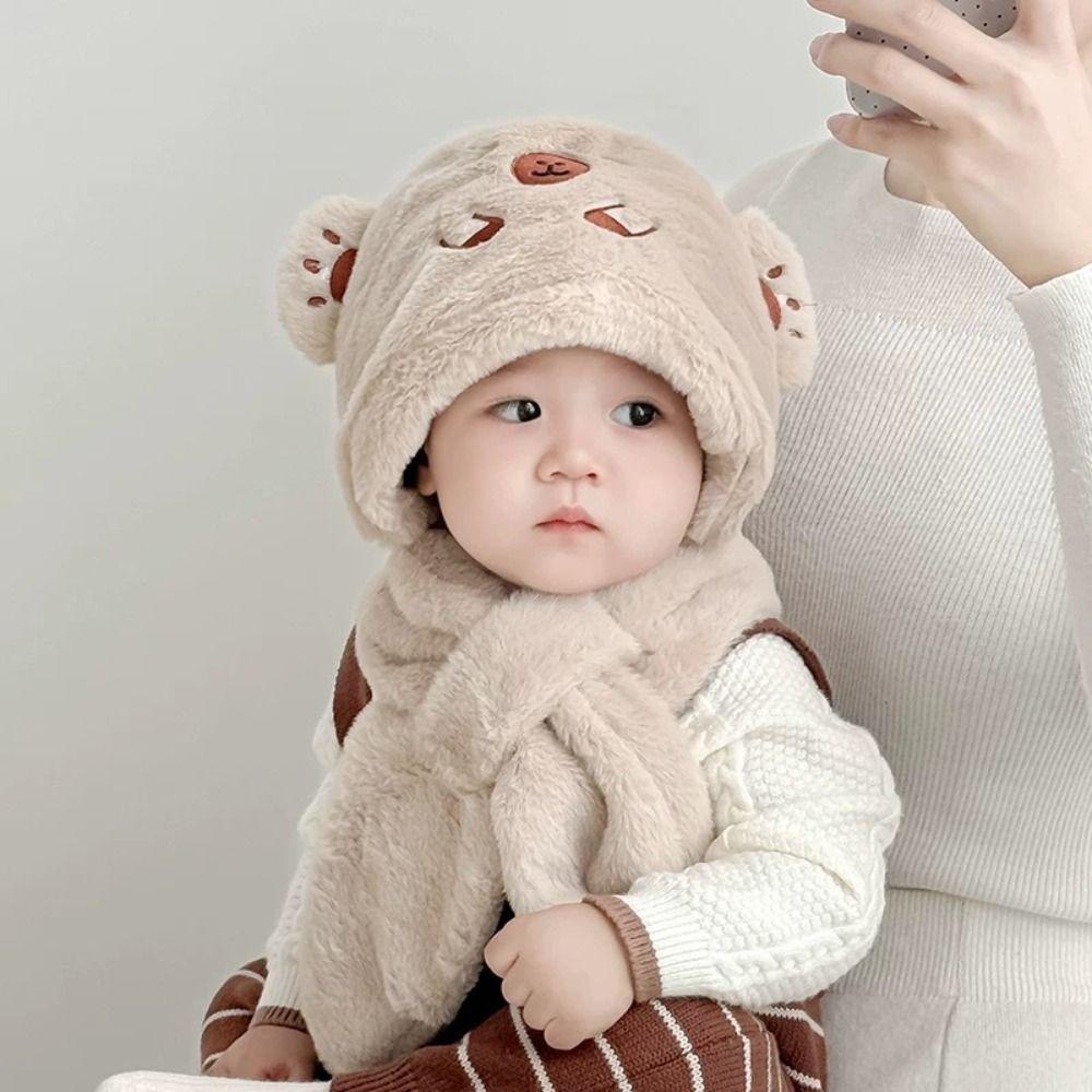 Коралловый флис Капибара пушистая шапка повседневная детская зимняя шапка детский комплект шапка шарф протектор для ушей