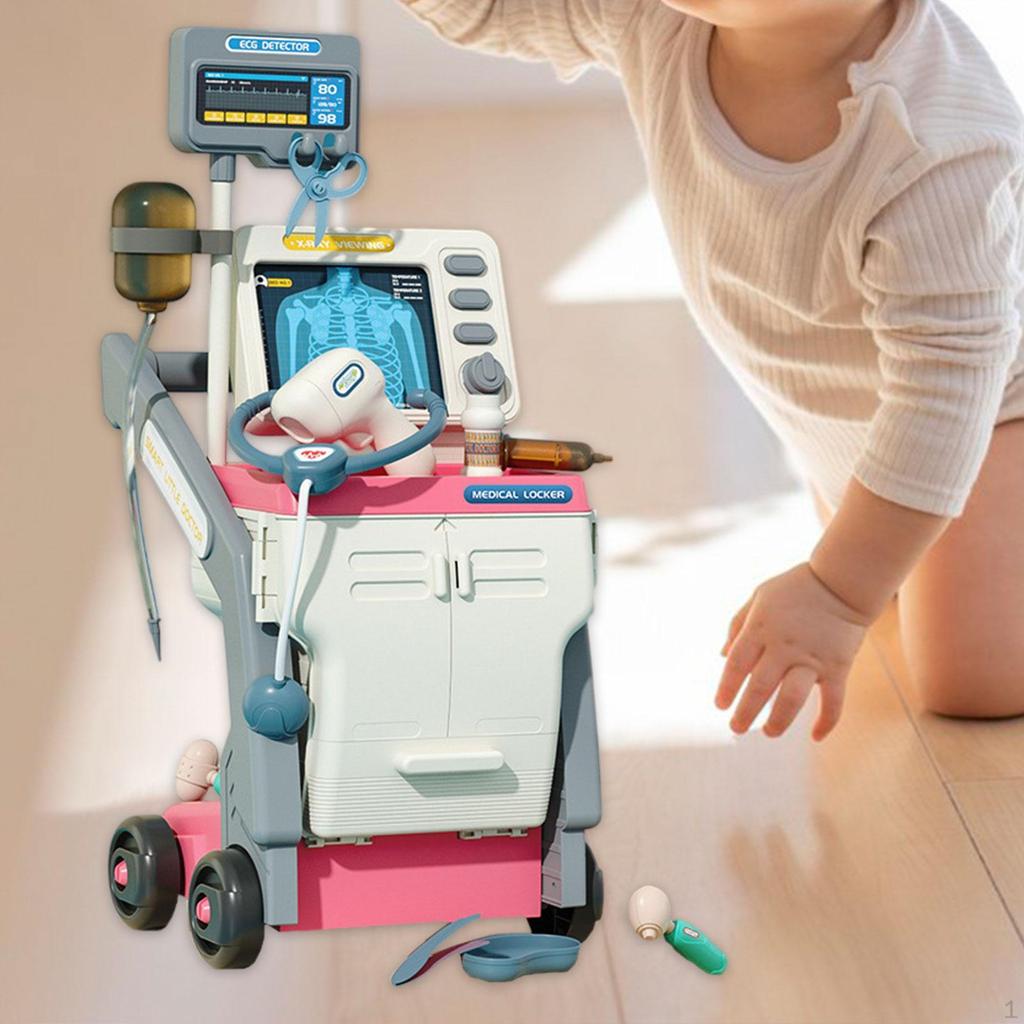 Case for Children with Cart, Station Set Pretend Play, Role Play