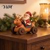 Indoor Winter Seasonal Accents Christmas Santa Claus And Reindeer Figurine, Resin Elk Car Ornament, Retro Xmas Party Table Centerpieces Style Desktop