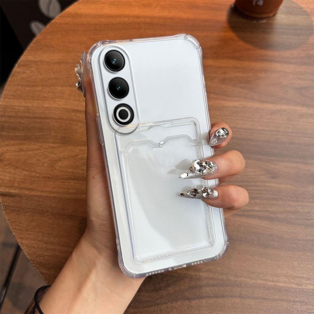 Ударопрочный прозрачный чехол для OPPO A3 Pro 5G с держателем для карт