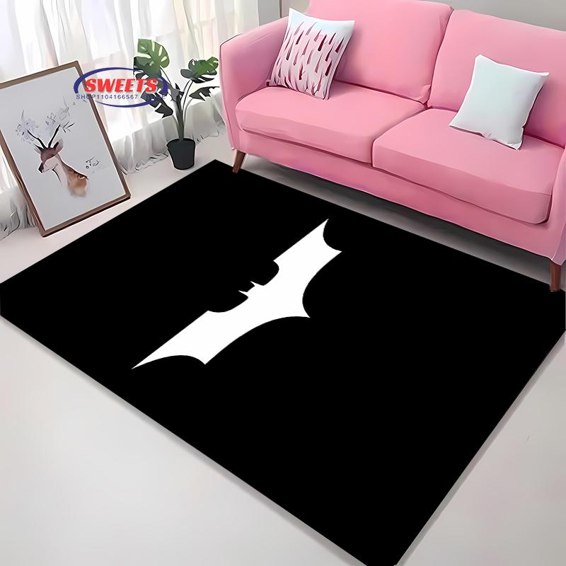 Ковер с темой логотипа Бэтмена №2, коврик для гостиной, спальни, кровати, удобный, нескользящий, прочный коврик, современный простой стиль, моющийся коврик