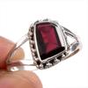 Ювелирное кольцо ручной работы из цельного серебра 925 пробы с натуральным гранатом, размер 7,5 i6T65