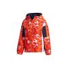 Aop Block Hooded Fleece-Lined Print Jacket Women Jacket Red GT6489