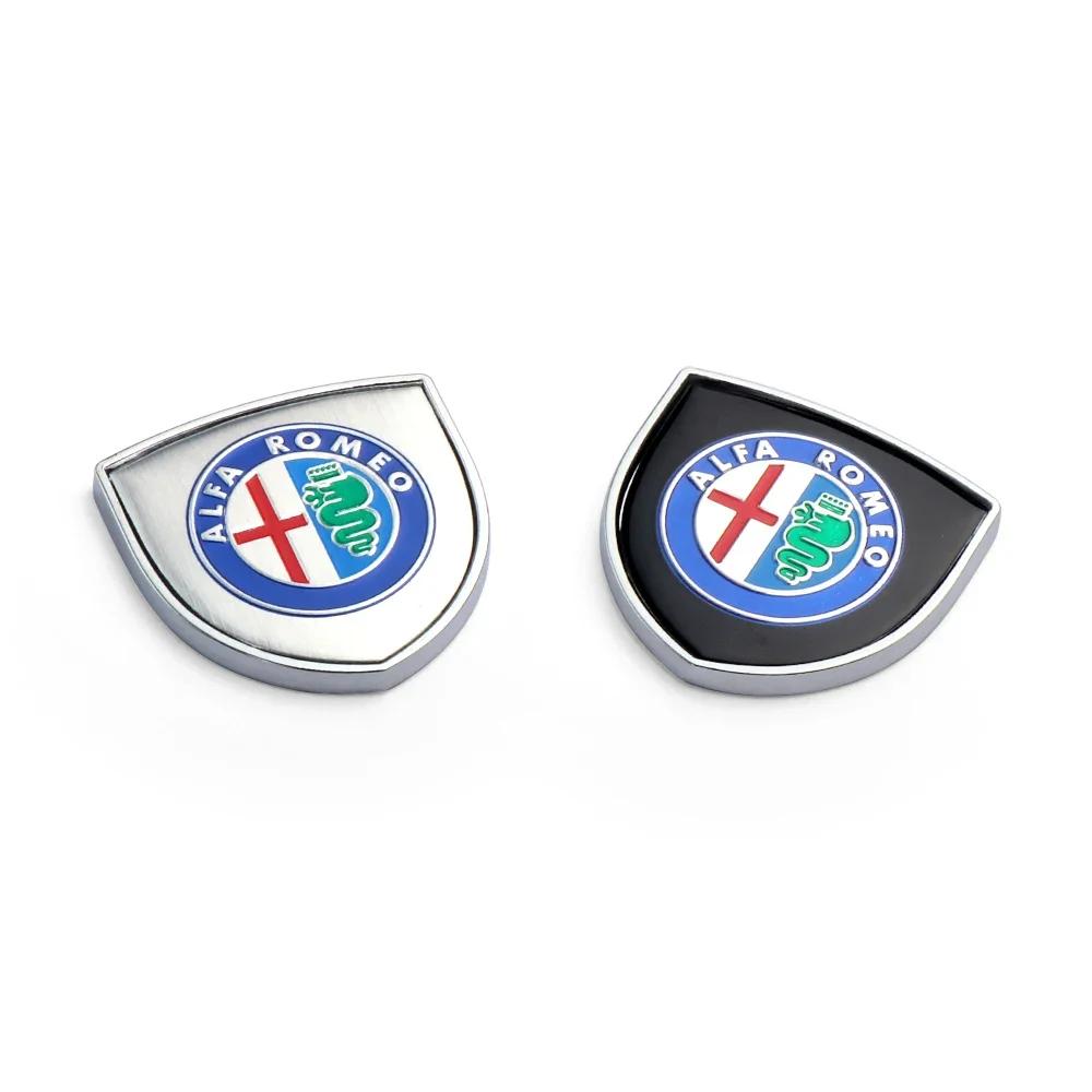 Hub Caps Car Styling Metal 3D Chrome Car Emblem Badge Decal Sticker For Alfa Romeo Giulietta Giulia GT Mito Brera F1 Stelvio Ton CVP1