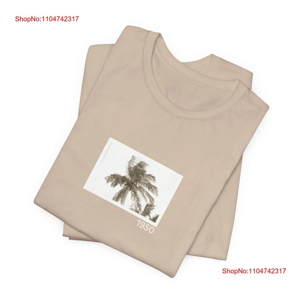 Palm Tree Vintage Photograph 1950 Cotton T Shirt Memorabilia vintage Washed Casual Stylish graphic Comfortable Breathable