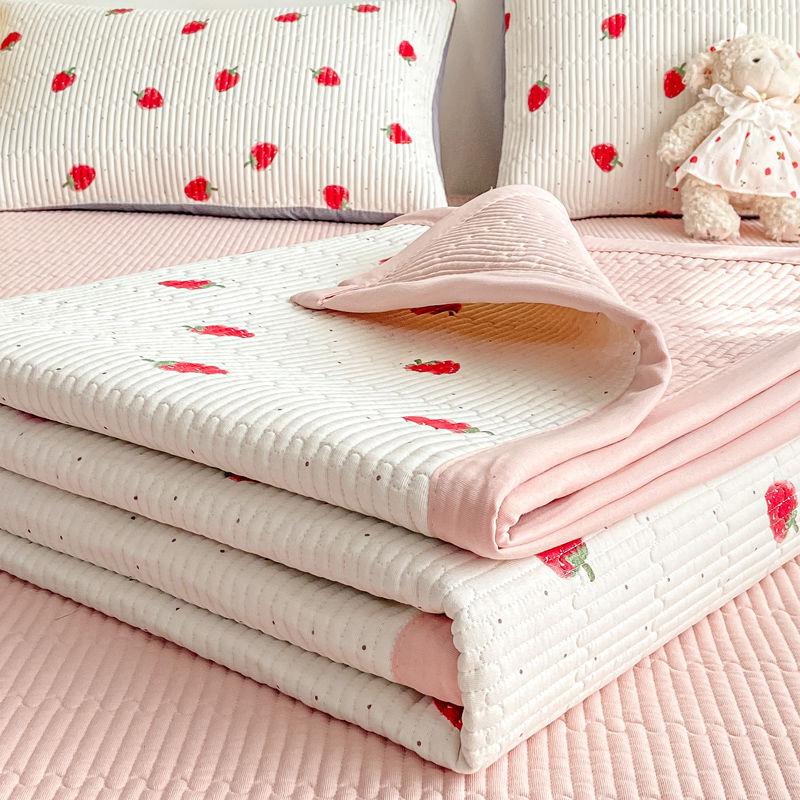 Double Layer Gauze Bed Cover Household Anti Slip Thickened Cotton Bed Single Piece Kang Cover Four Season Mattress