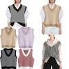 Loose Knitted Vest Sweater Women Sleeveless Thick Vintage Sweater Vest Female Waistcoat Chic Tops  Houndstooth Women Clothing