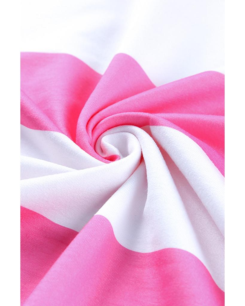 Azura Exchange Pink Striped Side Slit Plus Size Sweatshirt