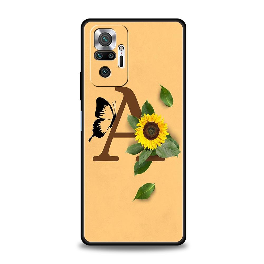 Sunflower Phone Case For Xiaomi Redmi Note 14 13 5G 10 11 12 Pro Plus 4G 14C 13C 12C 10C Black Cover