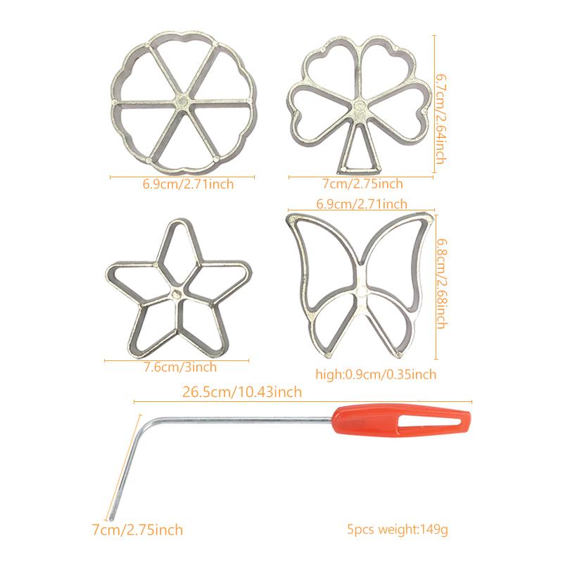 Aluminum Rosette Mold Iron Maker Waffle Alloy Frying Snack Mold Funnel Cookie Bake Mold Bunuelos Mold with Handle Baking Tool