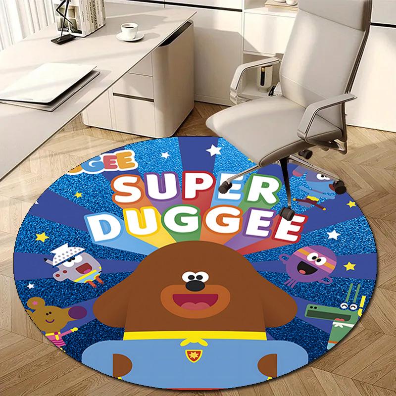 1pc Hey Duggee2 Design Printed Area Round Carpet for Bedroom Living Room Home Decor Rugs Mat Non Slip Mat Rug for Bedside