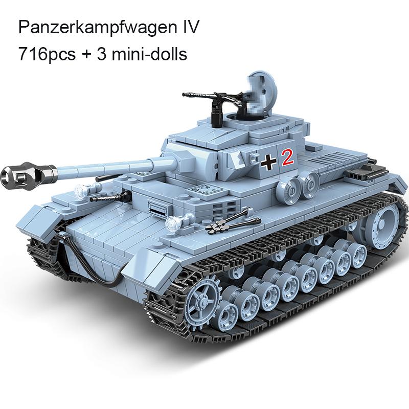 Военные танки серии, немецкий 131 LT-38 M4A1, танк «Пантера», солдат, полицейские строительные блоки, кирпичи WW2, армейские детские игрушки