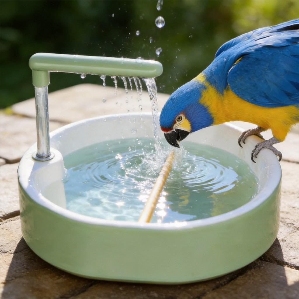 Bird Bath Circulation Pump For Parrots And Canaries With Automatic Rain Shower System