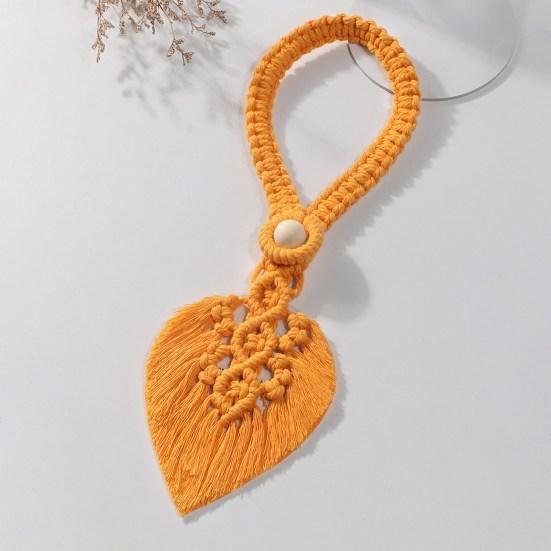 2 шт. Завязки для штор Деревянные бусины Плетеные кисточки в форме листа Бохо Стиль Застежка для штор Украшение для штор в фермерском доме Подхваты для штор в спальню