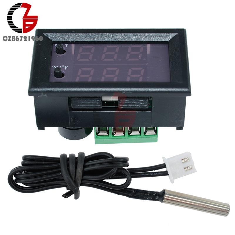 Цифровой термостат DC 12V LED, Цельсий/Фаренгейт, Двухрежимный дисплей, Контроллер температуры W1209 WK, Водонепроницаемый датчик NTC