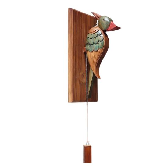 Дверной звонок в виде дятла с веревкой, деревенский дверной молоток для входной двери в фермерском стиле, деревянный колокольчик для владельца магазина, украшение для входа в домашний офис