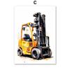 Строительная машина Грузовик Мальчики Детская Настенное искусство Холст Акварельная живопись Печатная картинка Постер Декор для детской игровой комнаты