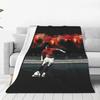 CR Blanket Shoot Footballer Airplane Travel Flannel Throw Blanket Super Warm Couch Bed Design Bedspread Gift