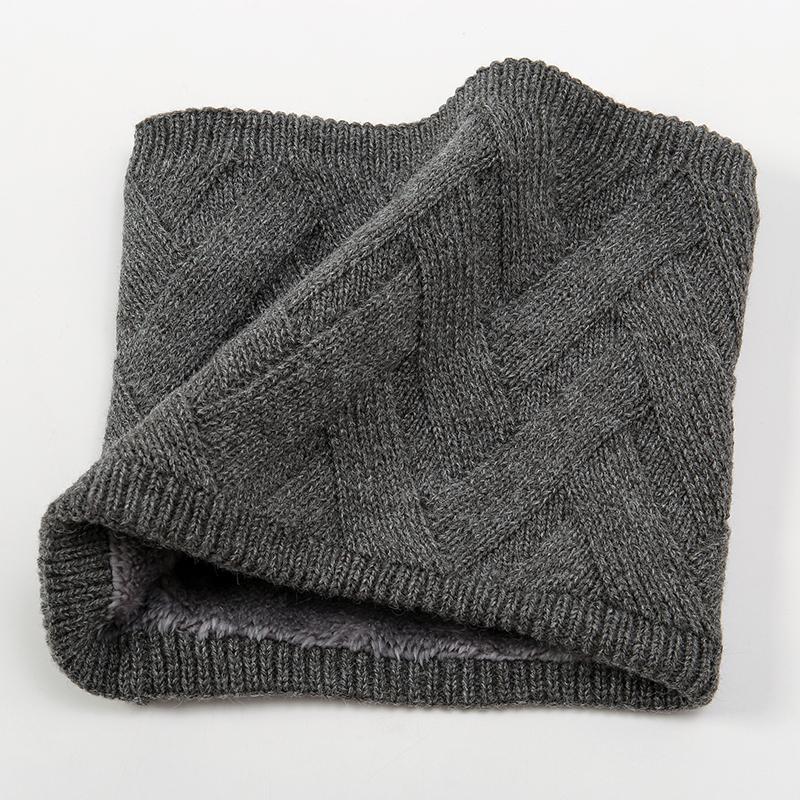 Winter Scarf For Women Neck Ring Snood Warm Infinite Knitted Scarves Unisex Cashmere Female Fur Solid Collar Bandana