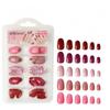 NAILWIND 120 шт. Мягкие гелевые ногти | Средние круглые искусственные накладные ногти | Комбо из 5 цветов с клейкими стикерами | Акриловые накладные ногти для W