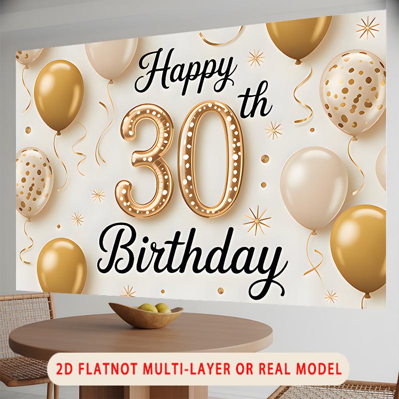 Party Backdrop Happy 30Th Birthday Birthday 30th Photo Booth Background Wall Decor
