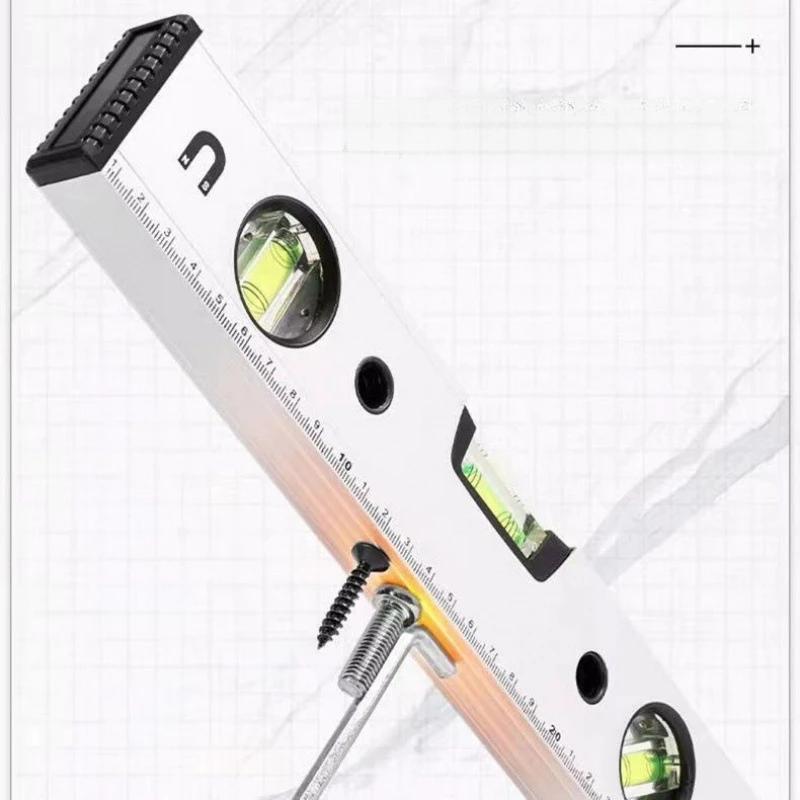 Magnetic Torpedo Level Tool Spirit Level with 3 Vials Aluminum Shockproof Bubble Level High Visibility Durable Measuring Leveler