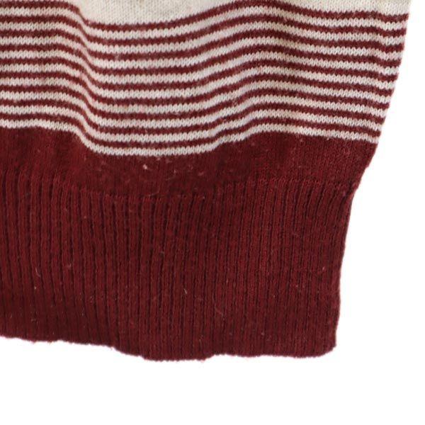 КЛАССИЧЕСКИЙ VINTAGE 80-х годов Вязаное поло с длинным рукавом и бордюрным узором Мужское Б/У