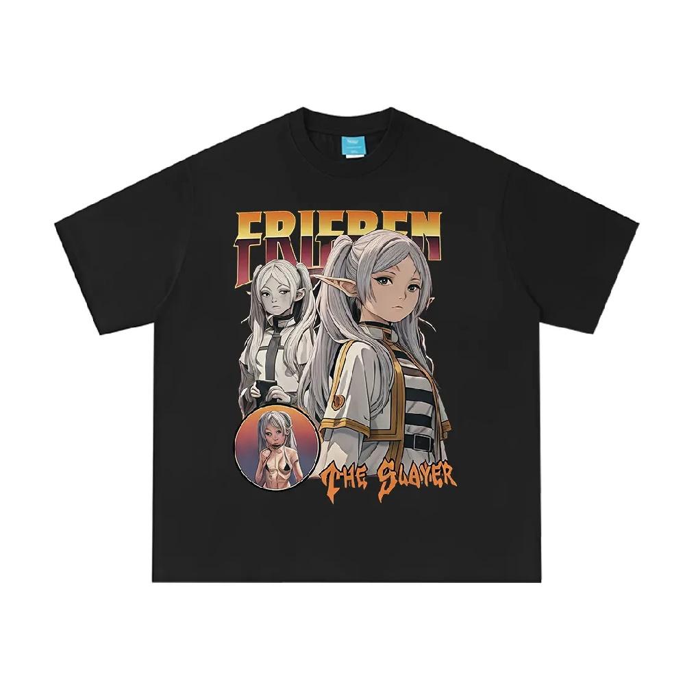 Anime Frieren_ Beyond Journey's End Frieren The Slayer T-shirts Men's Women Clothing Fashion Short Sleeve Cotton Summer T Shirts
