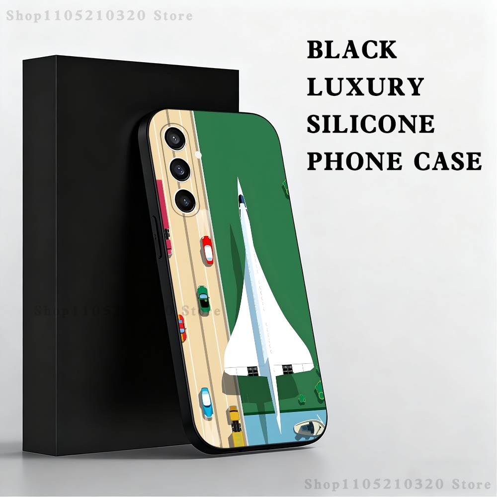 Чехол для телефона Air France Concorde для Samsung S25, S24, S23, S22, S21, S20, S10, Ultra, Plus, Lite, FE, Мягкий силиконовый черный чехол
