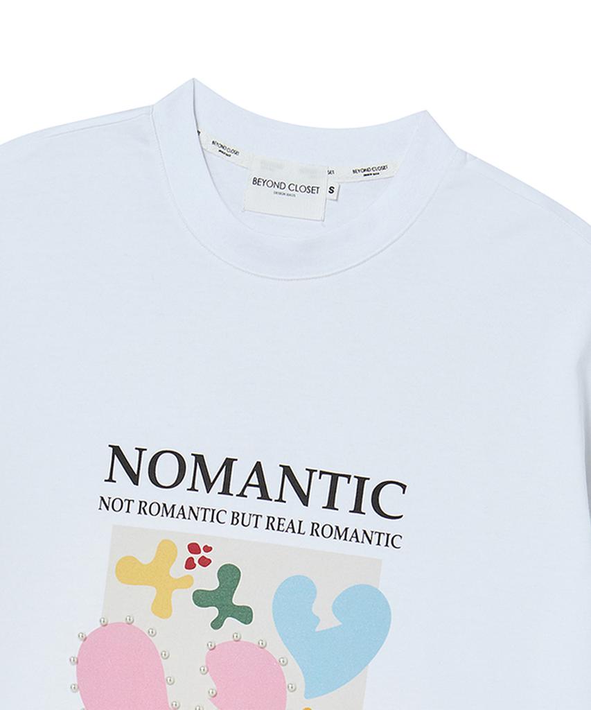 BEYOND CLOSET Nomantic Современное искусство Графическая футболка с коротким рукавом Белый