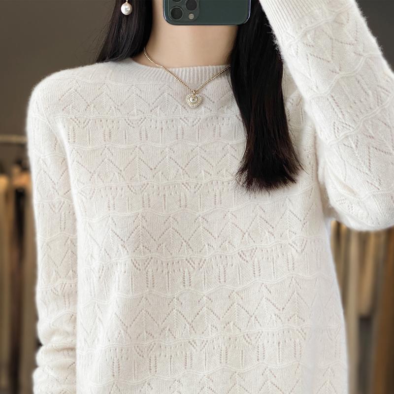 Женский свитер, кашемир Цинхэ, 30% кашемир, 70% шерсть, зимний вязаный пуловер, осенний свитер, женский кашемировый свитер, вязаный топ с длинным рукавом